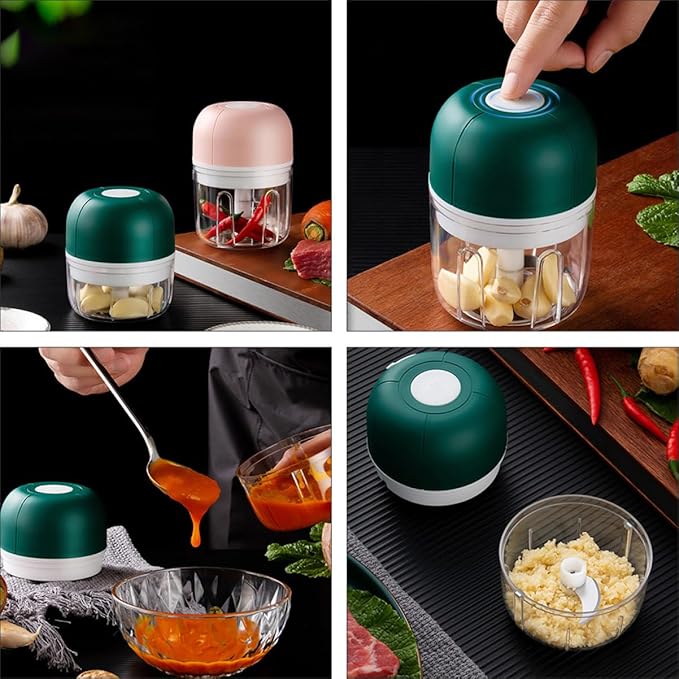 1pc Electric Mini Garlic Chopper Practical Food Slicer Cordless Garlic Grater Ginger and Vegetables Easy to Clean Safe for Machine Use