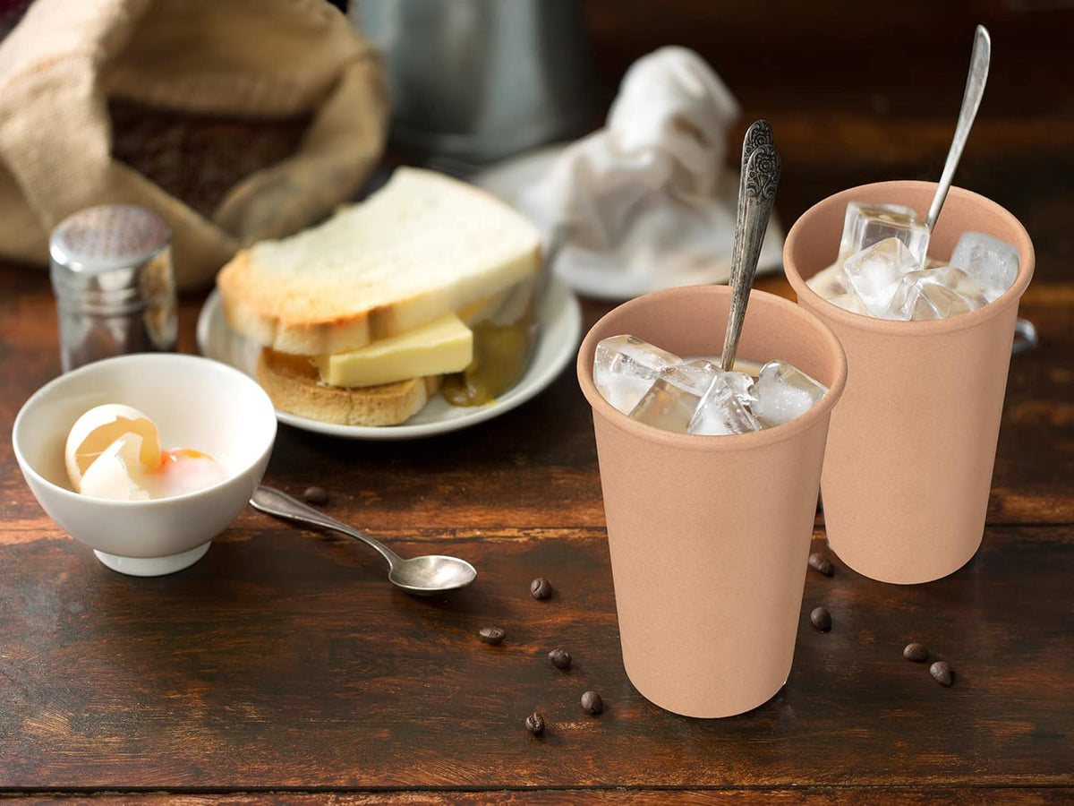 WANBAO 100 PCS 12 OZ Disposable Paper Cups, Coffee Cup, for Coffee Beverages and Cold Drinks.