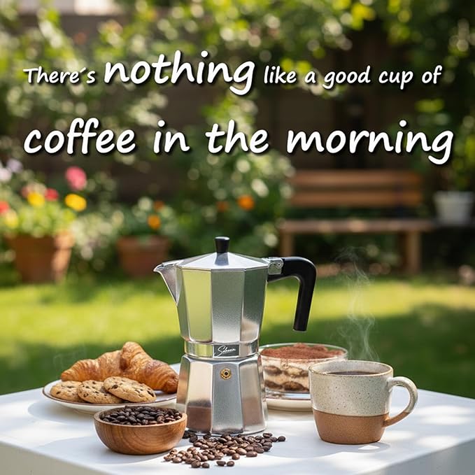 9 Cup Stovetop Espresso Maker Italian Moka Pot, Stove Top Cuban Coffee Maker, Greca Mocha Pot(Basic, 15 oz/450ml)