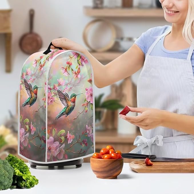 Hummingbird Blender Cover Washable Kitchen Toaster Cover Floral Pattern Bread Maker Coffee Maker Dustproof Protectiron Set