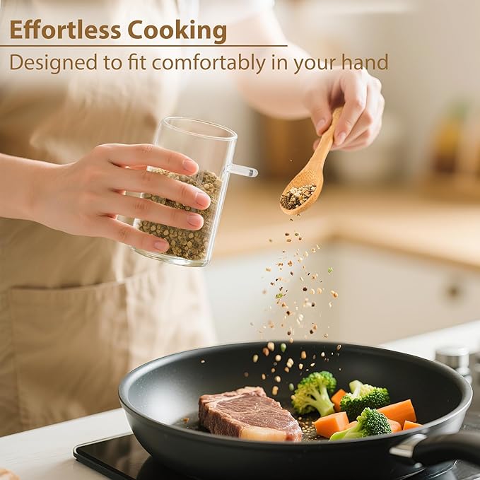 TBWIND 12 Pack 8 oz Round Glass Spice Jars with Lids and Spoons – Airtight Small Spice Containers Set with Labels, Clear Glass Storage Jars for Seasoning, Spices, Kitchen Pantry Organization