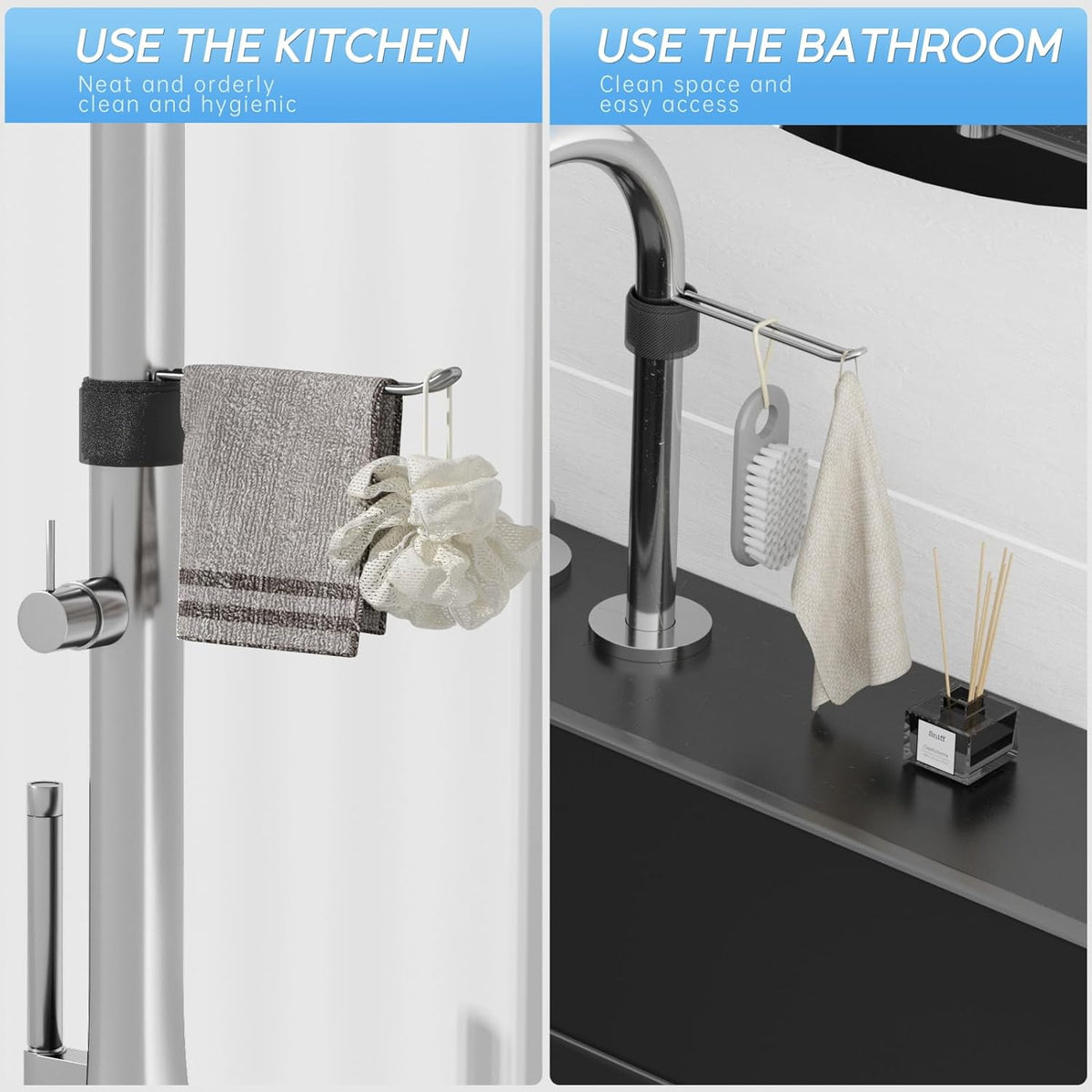 Stylish and Functional Dish Towel Holder - Keep Your Kitchen Rags and Dishcloths Neat and Within Reach with This Sink Dish Cloth Holder and Storage Rack! (1, silvery)