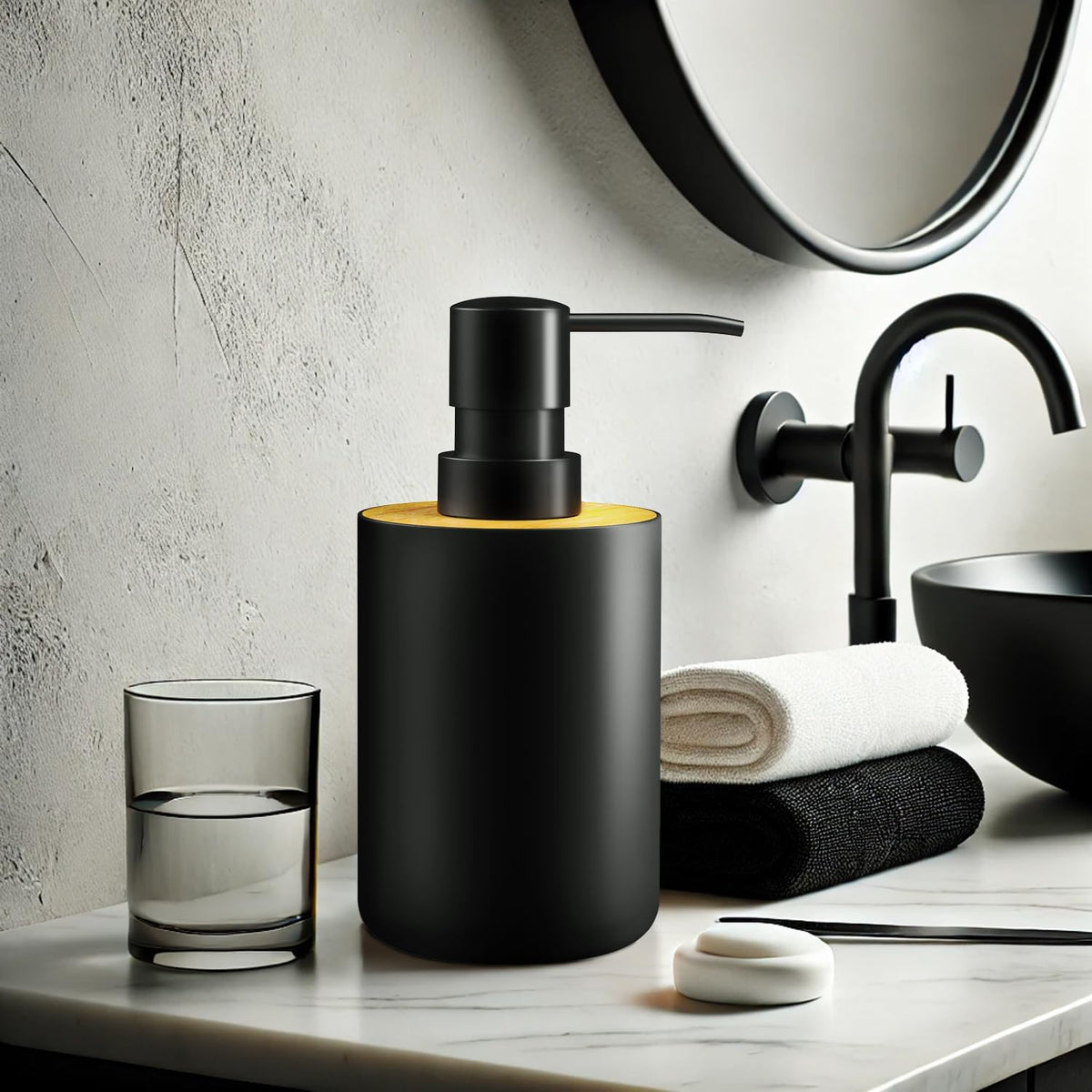 Soap Dispenser for Bathroom and Kitchen, 12oz Modern Minimalist Style Plastic matte white Empty Lotion Dispenser with Refillable Pump,Liquid Bottle for Hand Soap, Dish Soap,College Dorm Use
