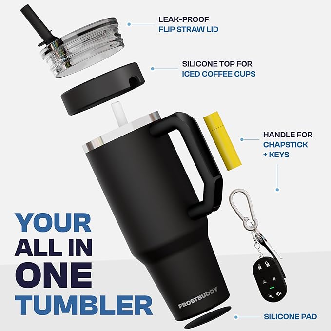 Thicc Buddy - 40 oz Stainless Steel Vacuum Insulated Tumbler with Lid and Straw for Water - Travel Mug Cupholder Friendly - Gifts for Women Men Him Her, Violet Haze