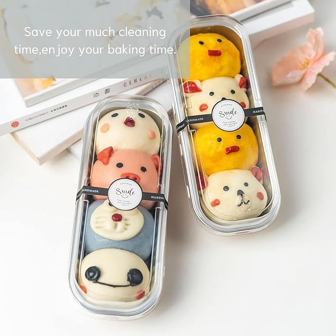 Findful Mini Loaf Baking Pans with Lids And Spoons (100 Pack, 6.8oz) Rectangle Aluminum Foil Baking Pans Tins Containers - Cupcake Containers Wrappers Cheesecake Creme Brulee Ramekins