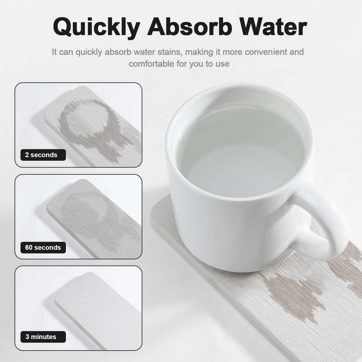 Water Absorbing Stone Tray for Sink | Quick Drying Diatomaceous Earth Coasters | Soap Dish Holder & Toothbrush Holder for Bathroom Counter | Hand Soap & Plant & Toiletries | Light Grey 1-Pack