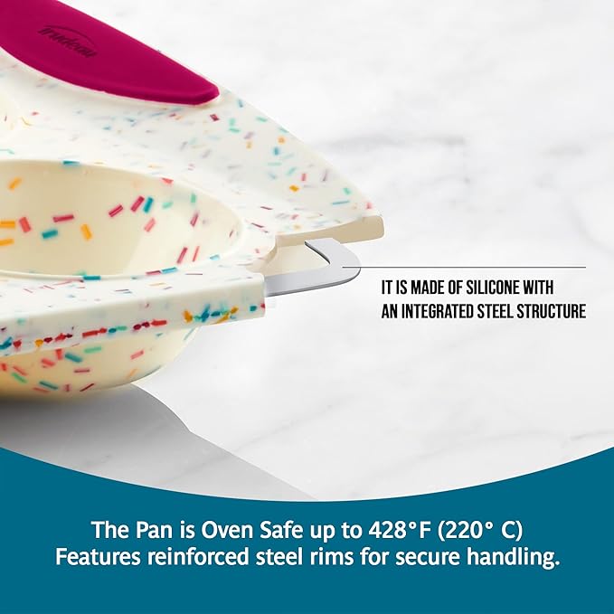 Trudeau Structure White Confetti Reinforced Silicone 12 Cup Dome Cake Pan/Mold (05118652)