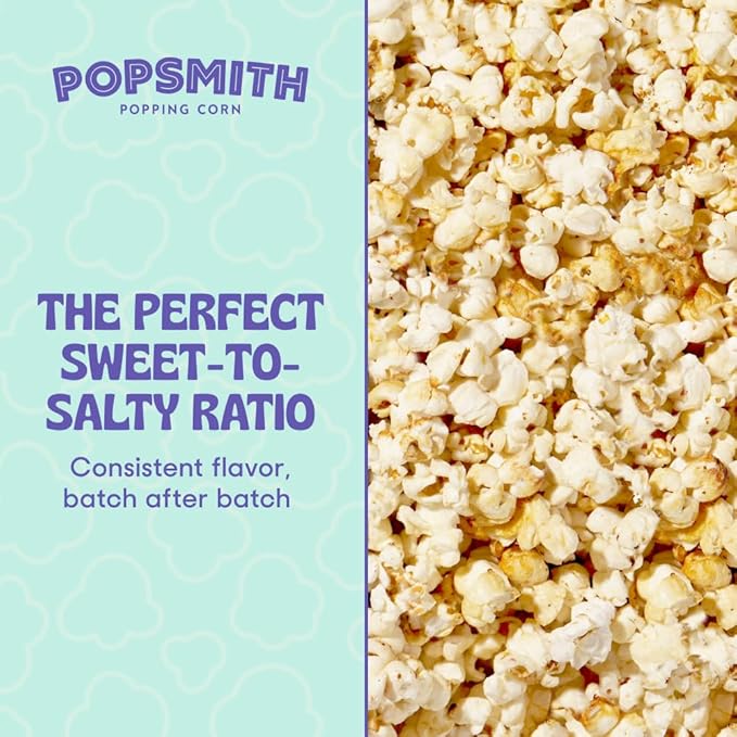 Popsmith Popcorn Kettle Corn Seasoning Mix - 17oz Jar - Sweet n Salty Popcorn Seasoning Powder - Vegan and Gluten-Free - Kettle Corn Popcorn Seasoning Made in USA