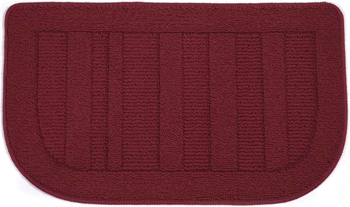 BEQHAUSE 30x18 Inch Kitchen Rug Mat Durable Kitchen Rugs Non-Slip Washable Absorbent Kitchen Mats for Floor Dirt-Resistant Semicircular Kitchen Mat (Red)
