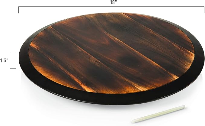 PICNIC TIME NFL Unisex NFL Lazy Susan Serving Tray, Wooden Turntable Round Charcuterie Board, Cheese Serving Platter
