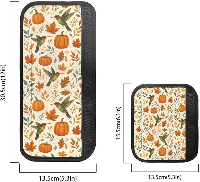 Thanksgiving Day Decor Refrigerator Door Handle Covers Set of 6, Non Slip Kitchen Appliance Decoration Fridge Dishwashers Microwave Door Handle Gloves Pumpkins Hummingbird Print
