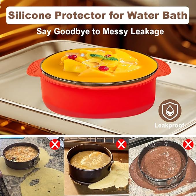 4 7 9 Inch Springform Pan Set of 3, Leakproof Cheesecake Pan with Protector, Nonstick Spring Form Pans for Cheesecake, Round Cake Pans Sets for Baking with Removable Bottom and 50Pcs Parchment Paper