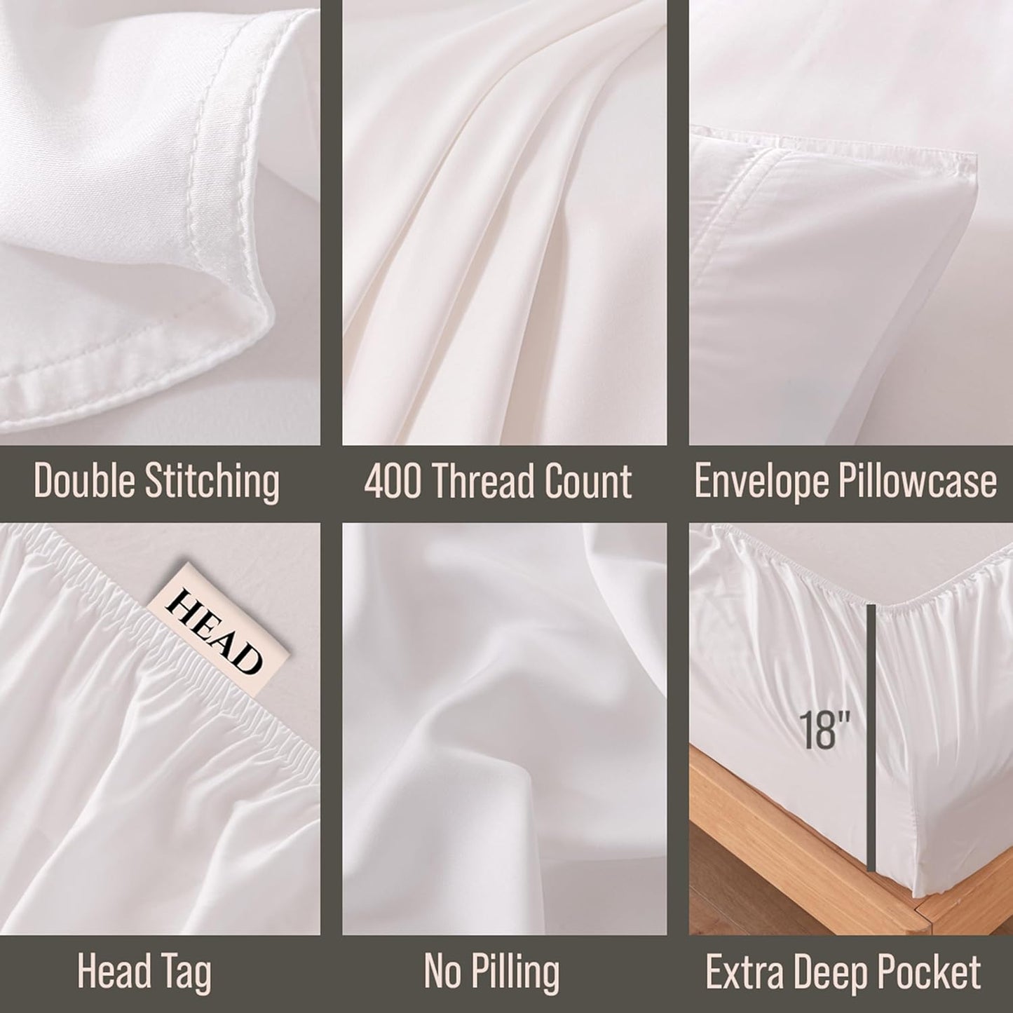 Bella Coterie Luxury Bamboo Viscose Split Top King Size Sheet Set | 100% Organically Grown | Ultra Soft | 34" Split | Cooling for Hot Sleepers | 18" Deep Pocket [White]