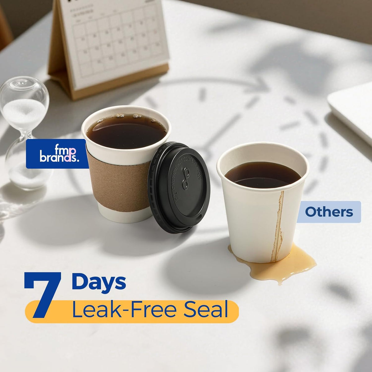 Fit Meal Prep 500 Pack 10 oz Disposable Coffee Cups with Lids, Sleeves, Leak-Proof To Go Coffee Cups with Lids, Durable Paper Cups for Hot Beverage, Home, Office, Party