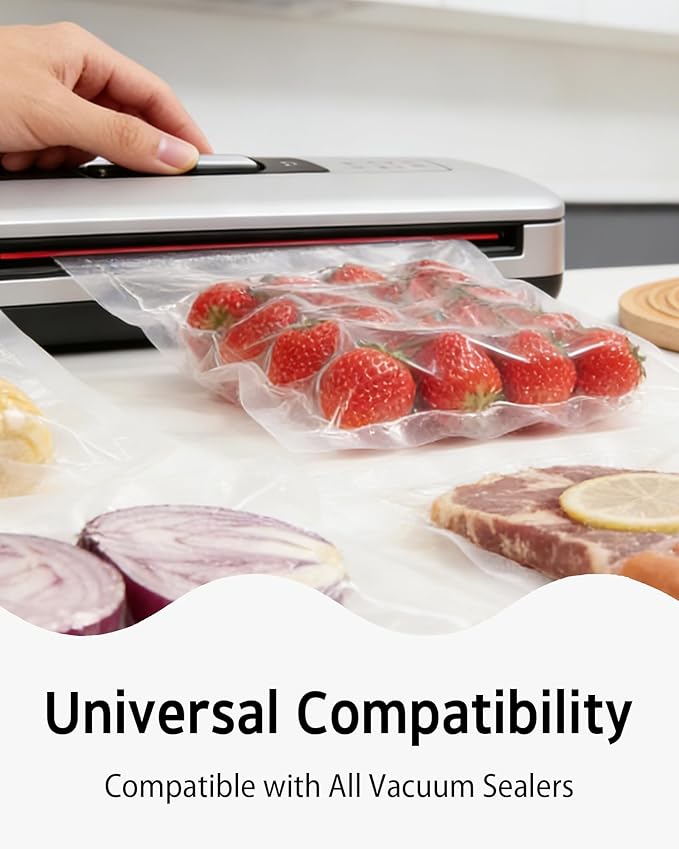 Syntus 200 Count Vacuum Sealer Bags Pint 6 x 10 inch for Seal a Meal, Commercial Grade BPA Free Heavy Duty Precut Seal Bags, Food Vac Bags for Storage, Meal Prep or Sous Vide