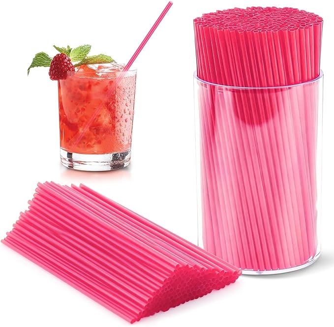 600 Pcs Rose Red Coffee Stirrers Stir Sticks Set - Acrylic Stir Stick Holder Cocktail Straws Bar Straws Drink Stirrers for Coffee Whiskey Valentines Day Disposable Drinking Straws Party Supplies