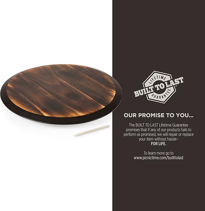 PICNIC TIME NFL Unisex NFL Lazy Susan Serving Tray, Wooden Turntable Round Charcuterie Board, Cheese Serving Platter