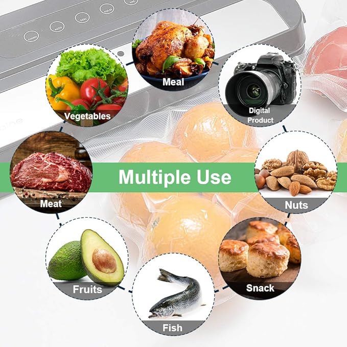 200 Count Gallon11x16Inch Vacuum Sealer Food Bags with BPA Free,Heavy Duty,Great for Vac Storage or Sous Vide Cooking