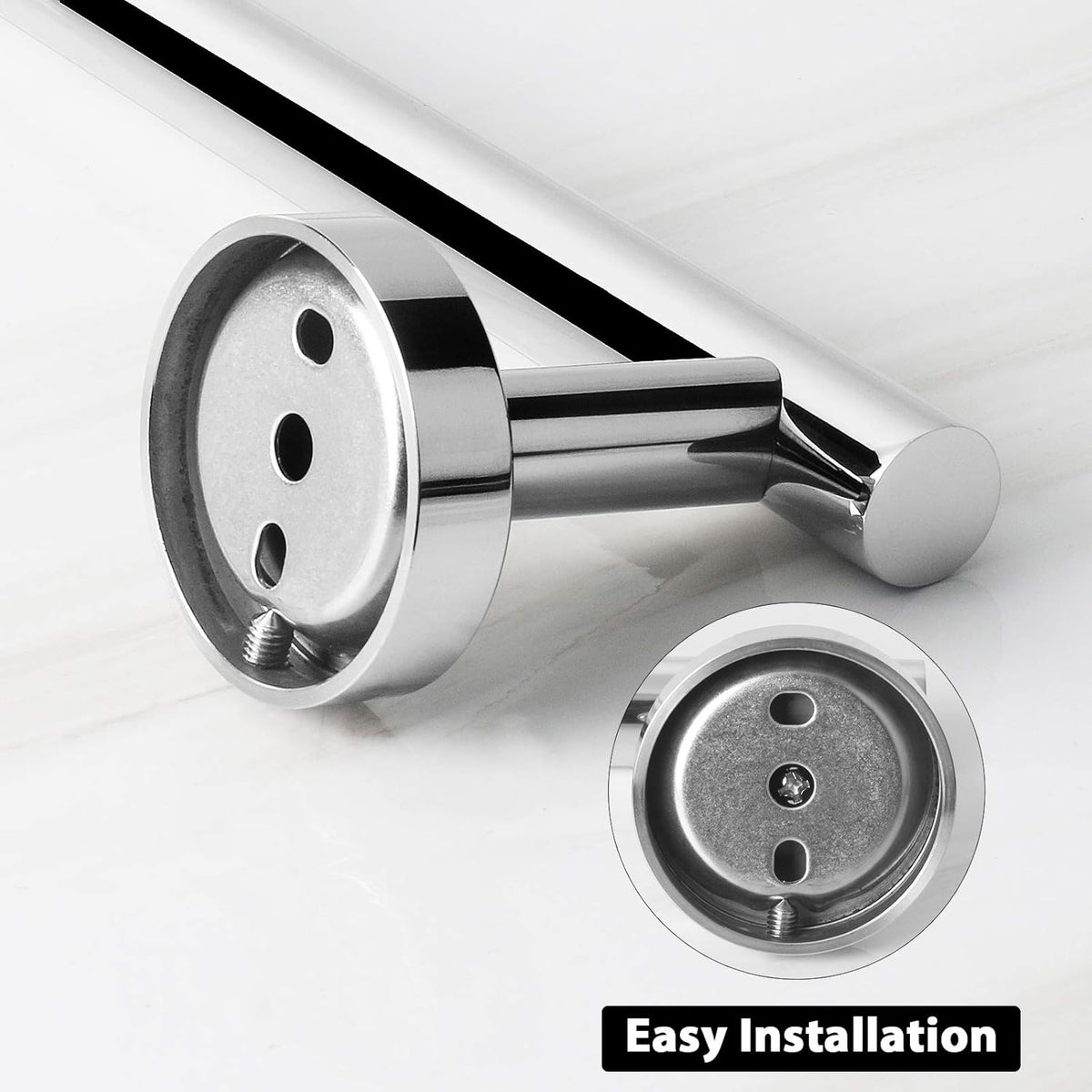 NearMoon Bath Towel Bar, Bath Accessories Thicken Stainless Steel Shower Towel Rack for Bathroom, Towel Holder Wall Mounted (1 Pack, Chrome Finish, 33 Inch)