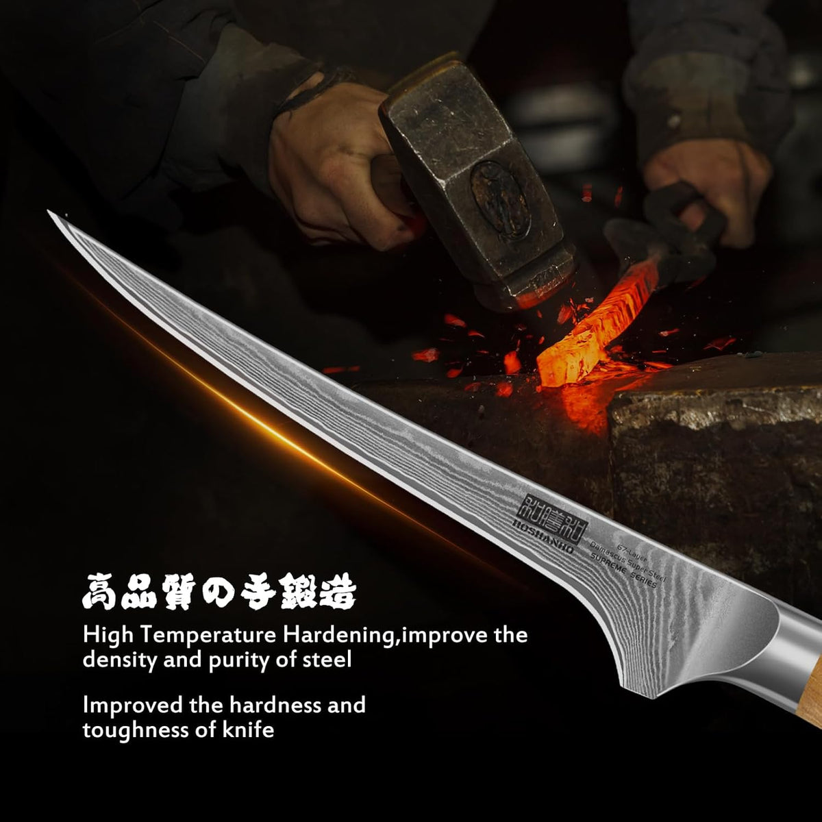 7 Inch Damascus Fillet Knife, Professional VG-10 Super Steel Japanese Boning Knife, Ultra Sharp Fish Knife with Ergonomic Olive Wood Handle