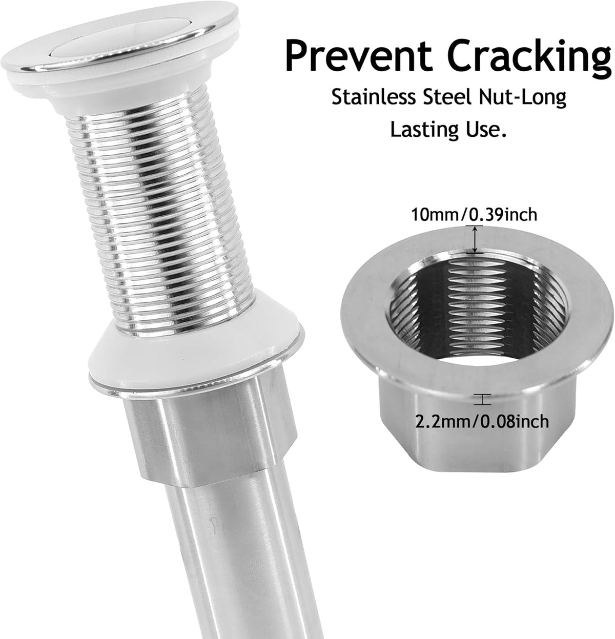 Bathroom Sink Drain,2 Pack Drain Stopper Without Overflow,Small Cap Pop Up Drain Assembly with Detachable Strainer Basket,Built-in Anti-Clogging, Stainless Steel Nut Brushed Nickel