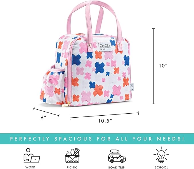 Fit & Fresh Lunch Bag For Women, Insulated Womens Lunch Bag For Work, Leakproof & Stain-Resistant Large Lunch Box For Women With Containers, Tumbler and Ice Pack, Zipper Closure Wichita Bag X Spot