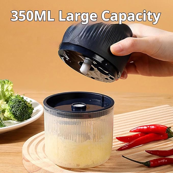 2026 Upgraded Electric Garlic Chopper, Mini Portable Veggie Cutter, USB Rechargeable, 350ML Portable Cordless Mini Food Processor for Nuts Chili Onion Minced Meat and Spices (2PCS-B)