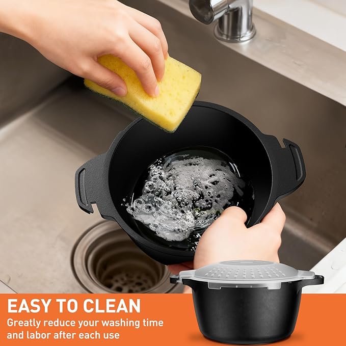 Microwave Cookware Steamer, 1 Quart Microwave Steamer for Vegetables, Microwave Cooker with Vent Lid- BPA Free, Freezer Safe