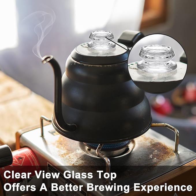 6 Pack Coffee Percolator Glass Top Replacement, Clear Coffee Filter Glass Knob for Electric and Stove Pots, Heat-Resistant Percolator Parts Camping Accessories for Coffee Filter and Makers