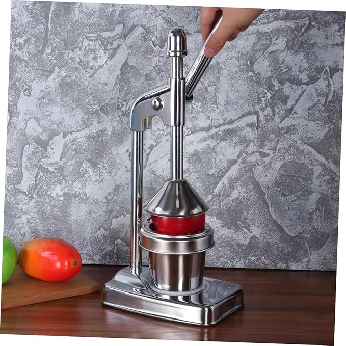 PRETYZOOM Stainless Steel Manual Citrus Juicer Press Hand-Operated Fruit Machine for Homemade Juice Easy to Clean for Home and Kitchen Use