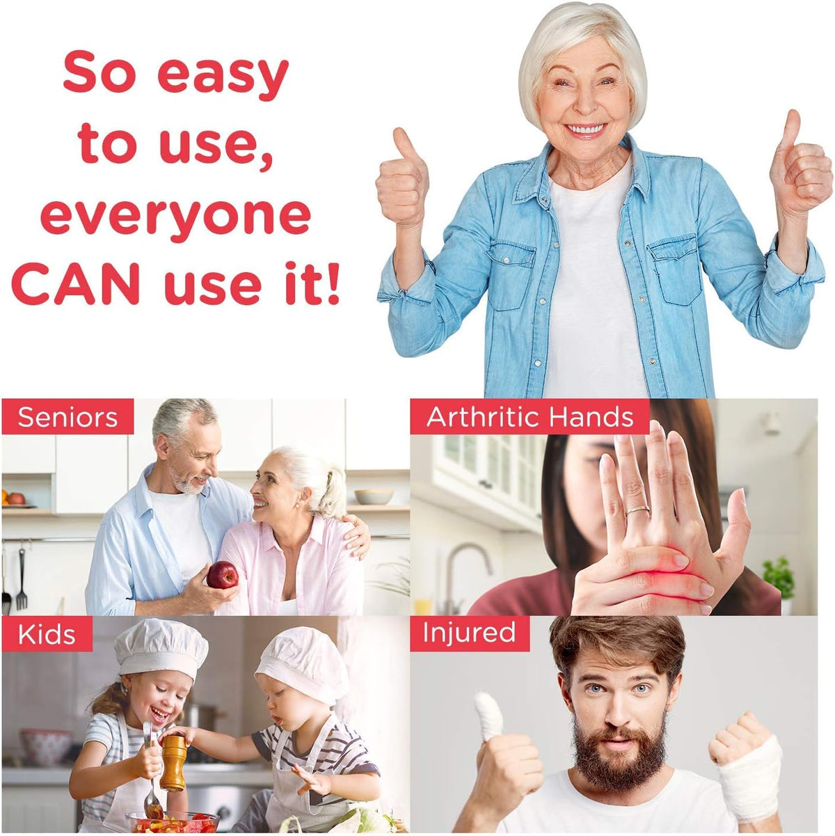 Kitchen Mama Auto Electric Can Opener: Safe, Easy with One Touch, Smooth Edge, Battery Operated, Cordless, Automatic Can Opener for Seniors with Arthritis, Hand Free Appliances, YES YOU CAN (White)