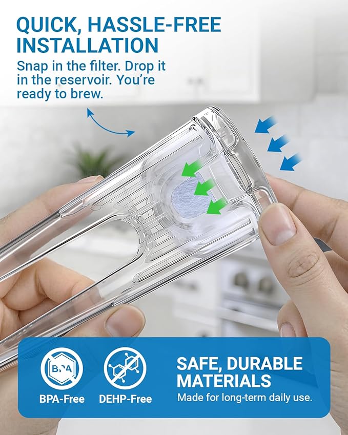 Water Filter Holder and 2 Water Filter Replacement for Keurig K-Brew+Chill, K-Supreme Plus, K-Elite, K-Duo Plus, K-Select, K-Slim, K-Express, K-Classic, K-Cafe, K-Iced, Keurig 2.0 Brewers Starter Kit