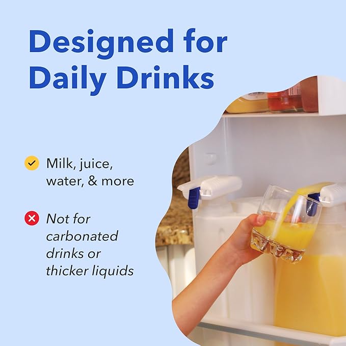 Magic Tap Automatic Drink Dispenser for Fridge, White (3 Pack), No Spill Milk Dispenser for Fridge, Automatic Milk Dispenser Pump for Gallon Jugs, Water & Juice, Fits Most Bottles, Batteries Required