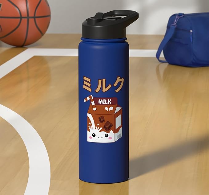 Cute Kawaii Chocolate Milk Japanese Anime Otaku Milkshake Stainless Steel Insulated Water Bottle