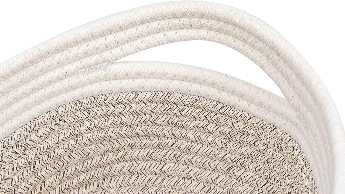 CubesLand Baskets for Shelves Storage,Cube Shelf Closet Storage Bins Set 2,Long-lasting &Skin-friendly Toy Basket Bin,Stylish Room Decor Basket,Woven Off White/Light Brown