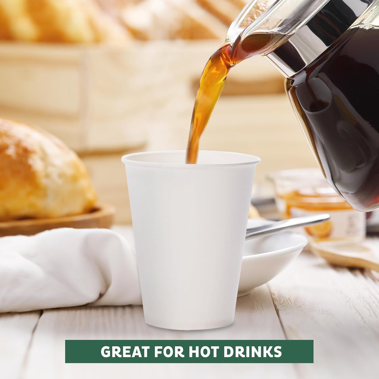 Freshware Coffee Cups 8 oz [1000 Pack] Disposable Paper Cups for Hot or Iced Coffee Cup, Slushie Cup, Milkshakes, Smoothies, and Tea