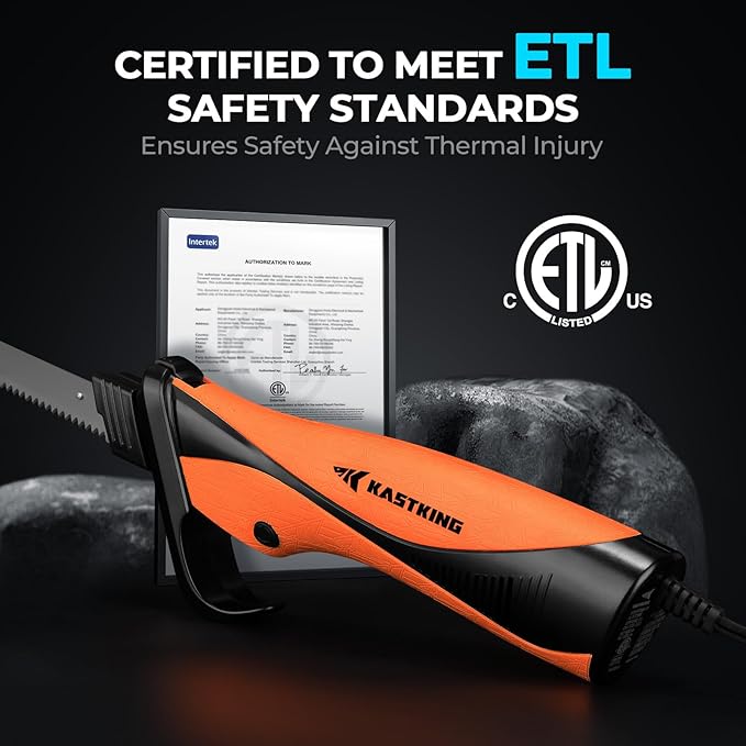 KastKing Speed Demon 110v Electric Fillet Knife, Precision Cut with High Torque Motor, ETL Certified Safety, Balanced Lightweight Handle, 2 Sets of Stainless-steel Blades