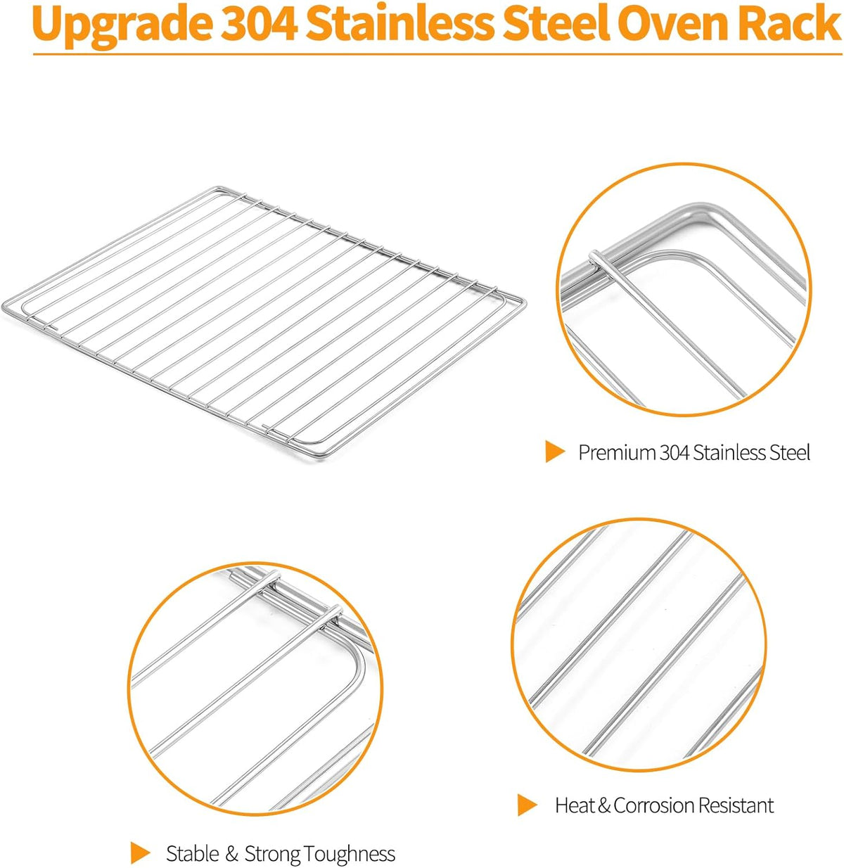 Atgestore SP0002651 Oven Rack Replacement for Breville BOV800XL Plus BOV810BSS Pro BOV845BSS Smart Oven Parts Breville Toaster Oven Baking Rack Stainless Steel Oven Wire Rack Cooling Racks 2 Pcs