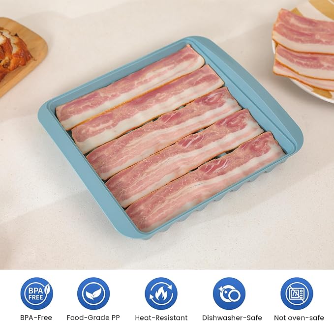 Microwave Bacon Cooker Rack with Plastic Transparent Lid - Crispy & Grease-Free (1 PCS)