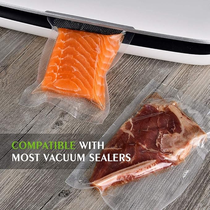 Vacuum Sealer Bags For Food: 6 Pack 3 Rolls 11" x 20' + 3 Rolls 8" x 20' - Commercial Grade BPA Free Bag Rolls - Durable Cut-to-Length Food Vac Bags for Sous Vide Cooking Puncture Prevention