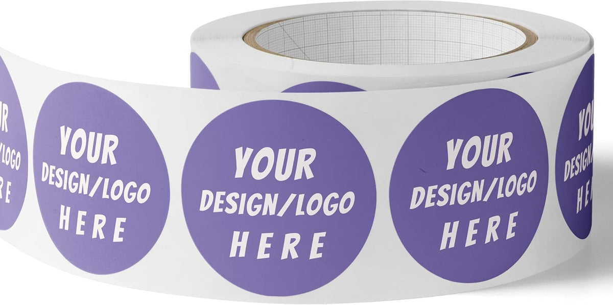 150 Custom Circle/Square BOPP Roll Labels- Personalized Stickers for Business Logo, Party, Wedding Favor, Baby Shower-Any Design Text + Image, Matte/Gloss Finish (2.5 Inch Square)