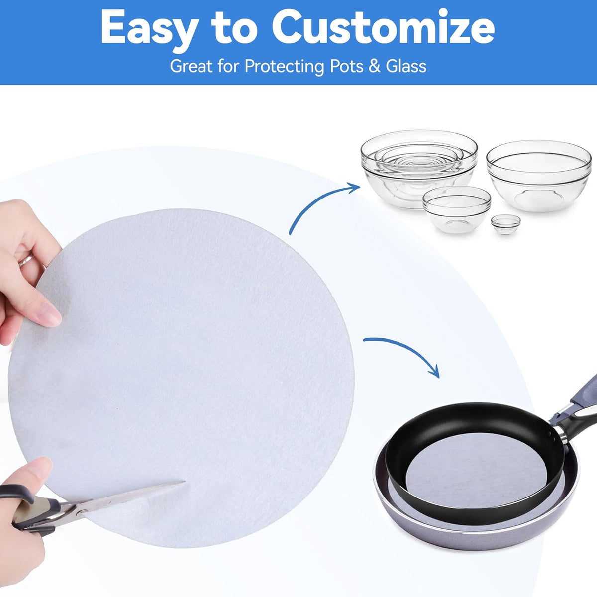 Imncya Plate China Storage Separators, 120-Piece with 3 Different Sizes, Thick and Premium Soft Felt Plate Dividers for China, Dish, Coffee Saucers Protecting and Stacking - White