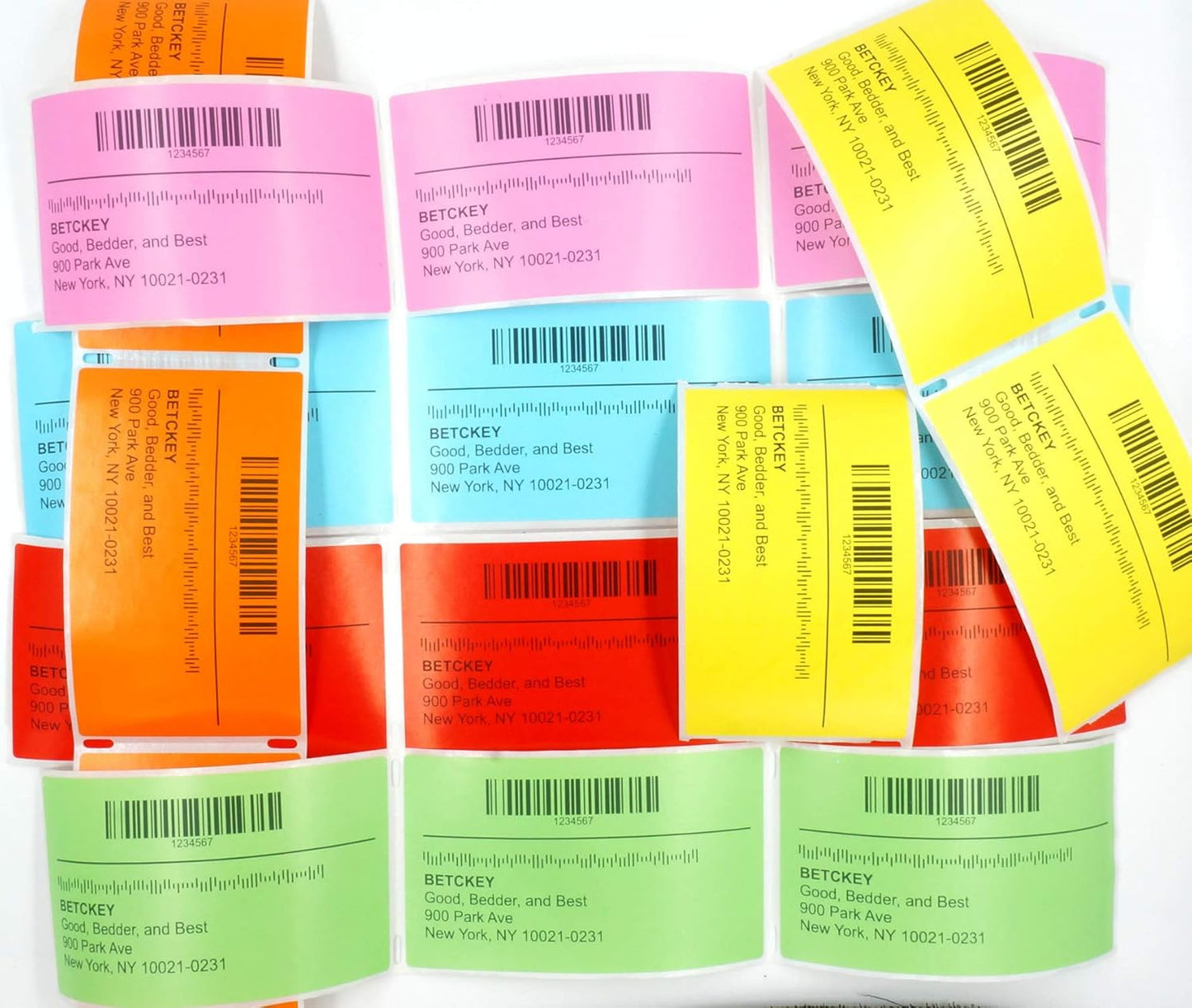 BETCKEY - 2.25" x 4" Multipurpose & Shipping Labels Compatible with Zebra & Rollo Label Printer,Premium Adhesive & Perforated[Yellow, 6 Rolls, 2100 Labels]