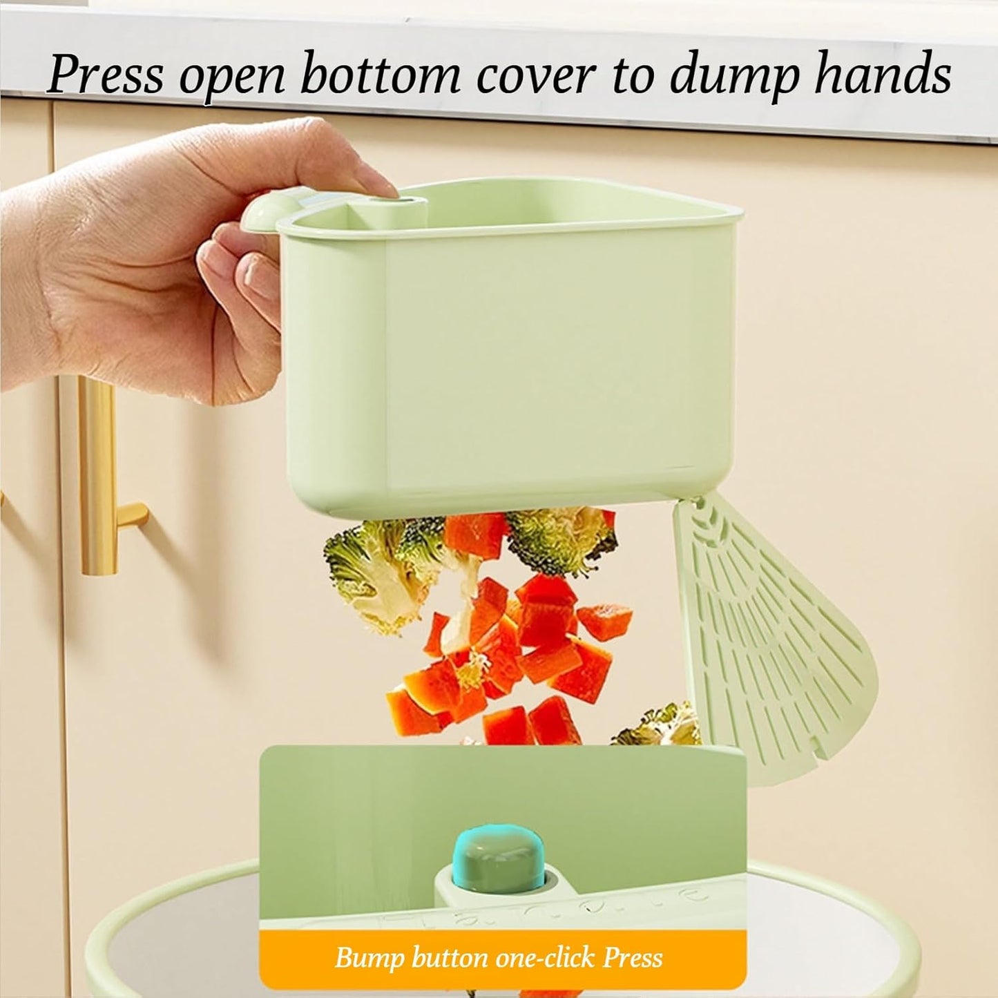 Suction Cup Sink Corner Rack, 2025 Upgraded Automatic Dumping Sink Strainer Basket, Suction Cup Press Sink Drainer Basket, No Drilling Corner Sink Strainer for Food Waste (Green, 2Pcs)
