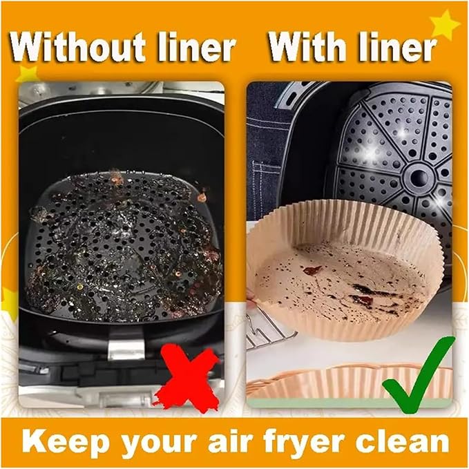 Large Air Fryer Disposable Paper Liners Nonstick 23cm Oven Airfryer Parchment Baking Paper ，Compatible For Ninja，Compatible For COSORI ，Grill Cooking Basket(20cm round,300 Pcs)