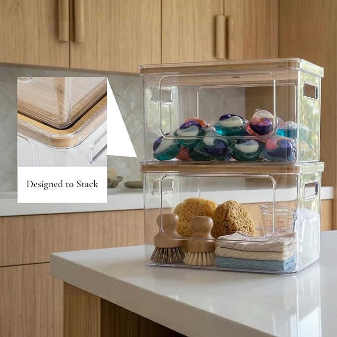 Hudgan 2 Pack Large Trash Bag Dispenser, 2 in 1 Garbage Bag and Dishwasher Pods Organizer Under Sink