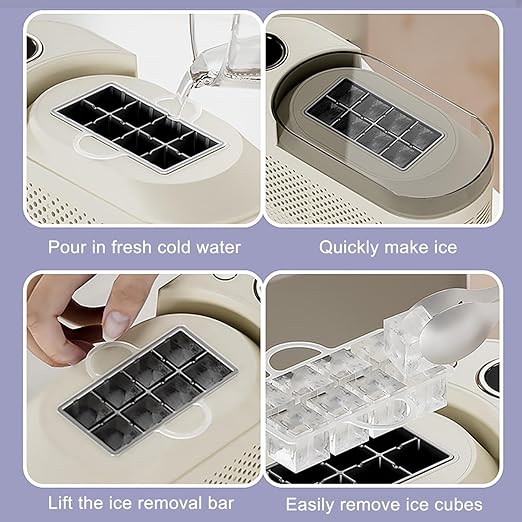 mini Ice Maker Machine Counter Top for Home, Portable Small Clear Ice Cube Maker, ce Ready in 10 Mins, Low Noise & Energy Saving, Easy to Clean (White #Name?)