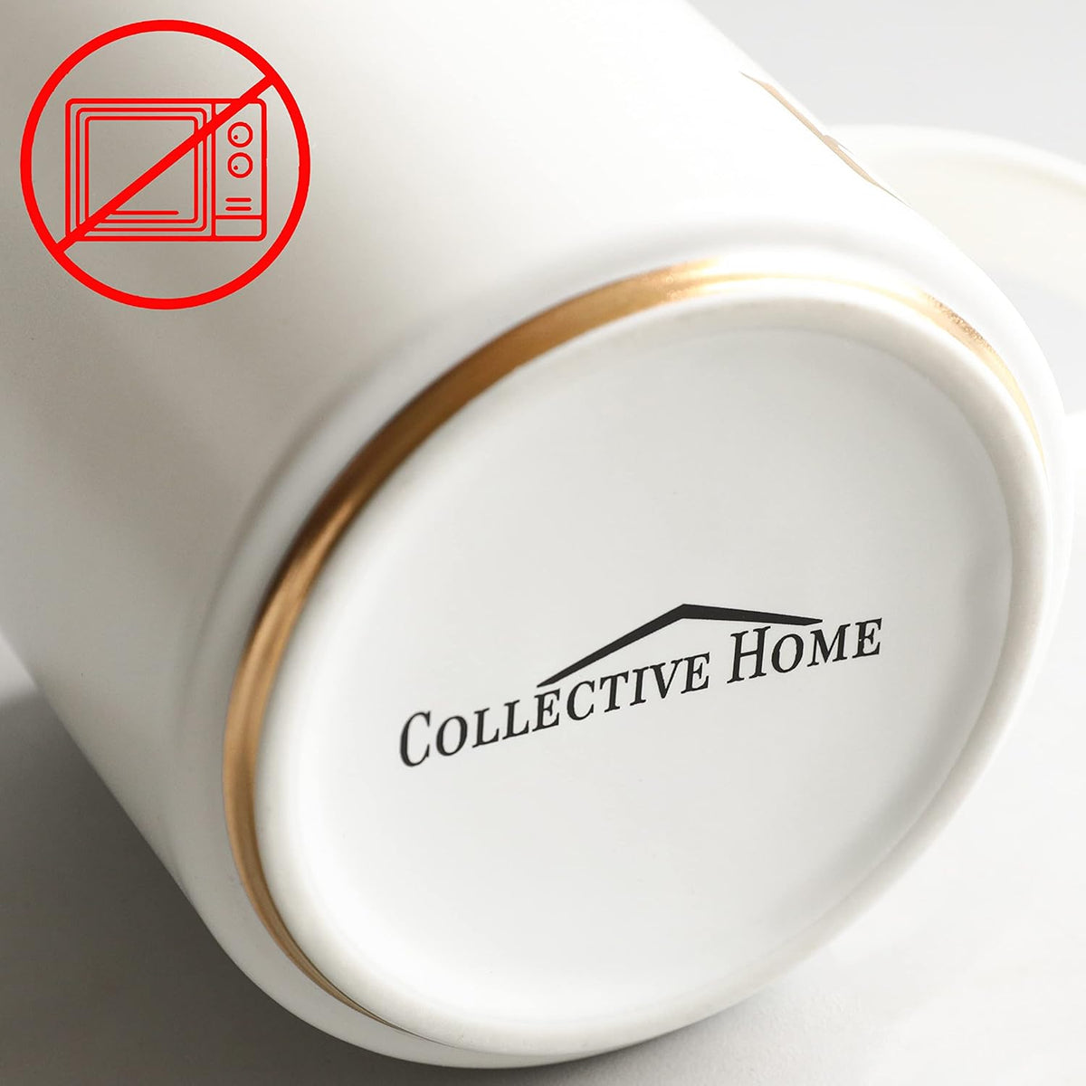 COLLECTIVE HOME - Monogram Ceramic Mugs, 15 oz Golden Initial Coffee Cups, Elegant Alphabet Tea Mugs, Elegant Personalized Mug with Gift Box, Unique Mug with Double Side Capital Letter (W)