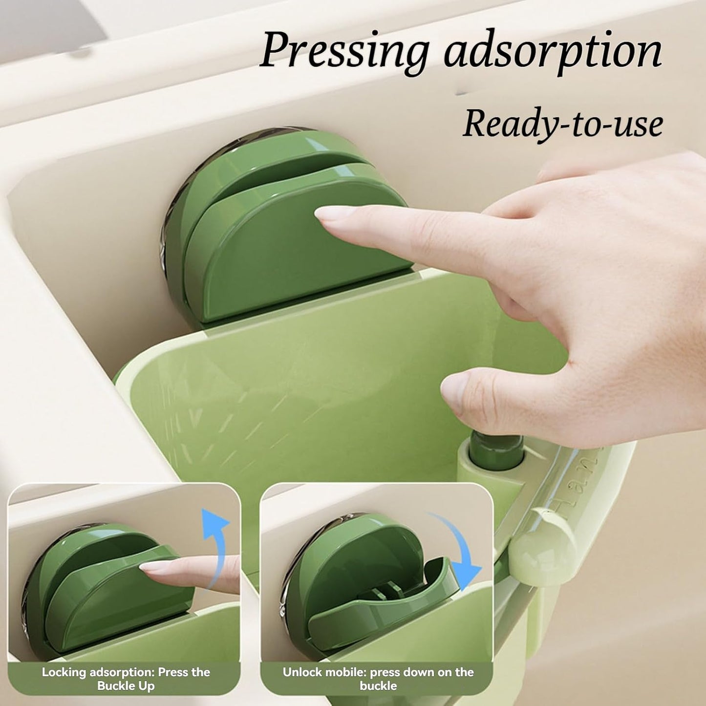 Suction Cup Sink Corner Rack, 2025 Upgraded Automatic Dumping Sink Strainer Basket, Suction Cup Press Sink Drainer Basket, No Drilling Corner Sink Strainer for Food Waste (Yellow, 2Pcs)