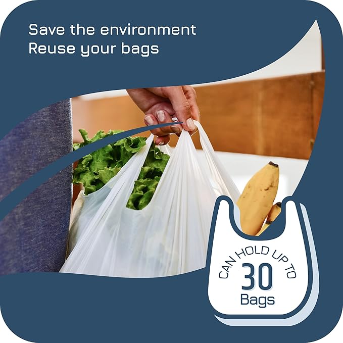 Wall Mount Plastic Bag Organizer | Durable Plastic Grocery Bag Saver | Smudge Proof, Fingerprint Resistant (Acrylic)